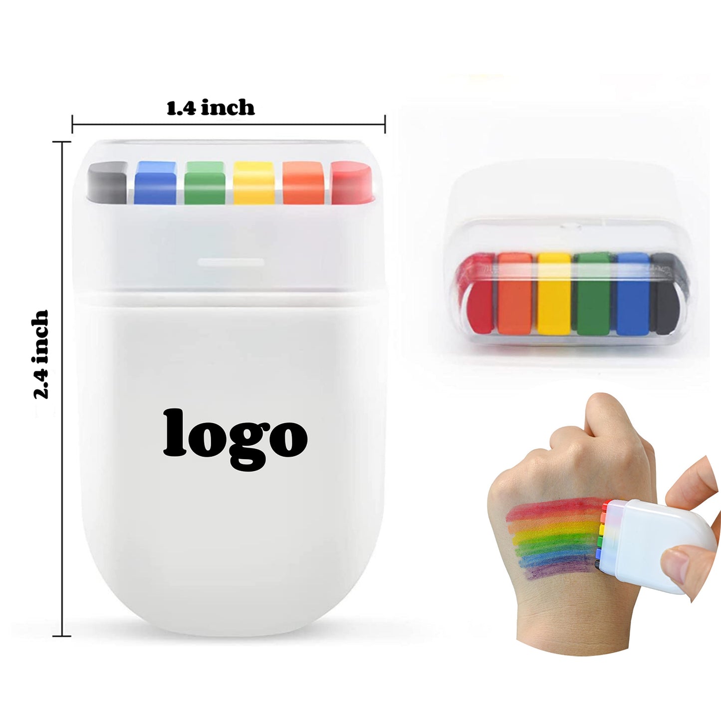 Rainbow Pride Flag Face Paint - White