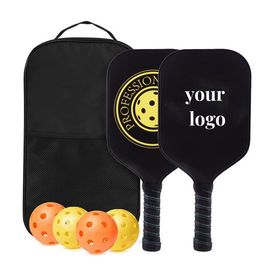 Pickleball Paddle Set With Carrying Bag - Black