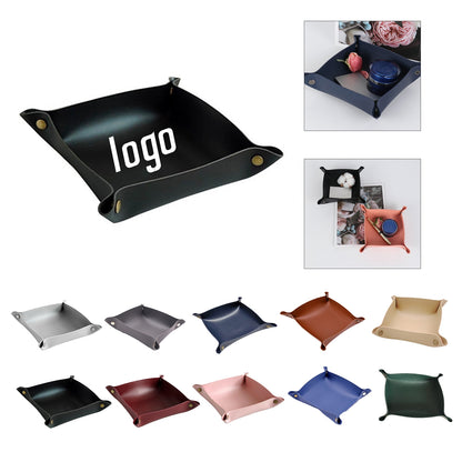 Foldable PU Leather Tray - Black