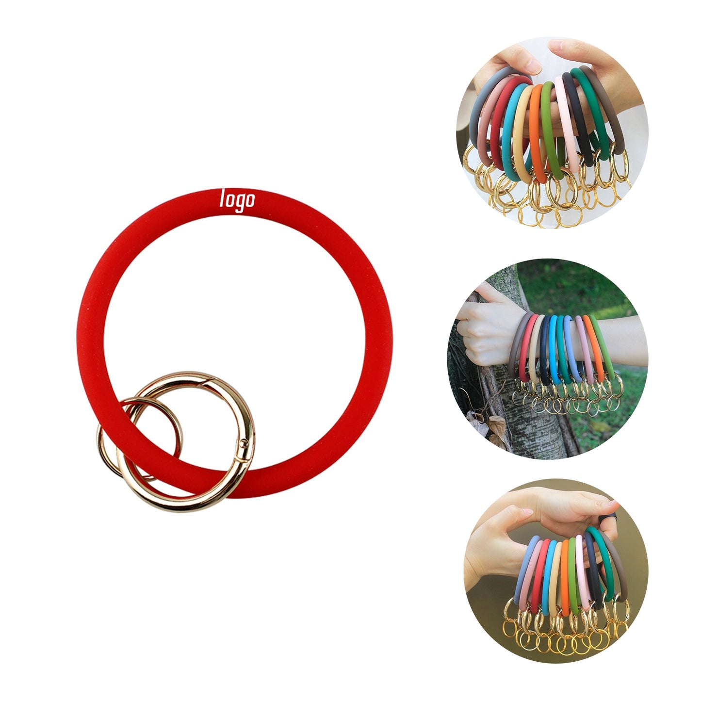 Silicone Bangle Key Ring MOQ 100PCS - Teal