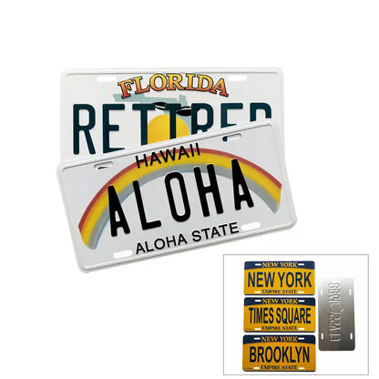 Embossed Aluminum License Plates MOQ 100PCS - Silver