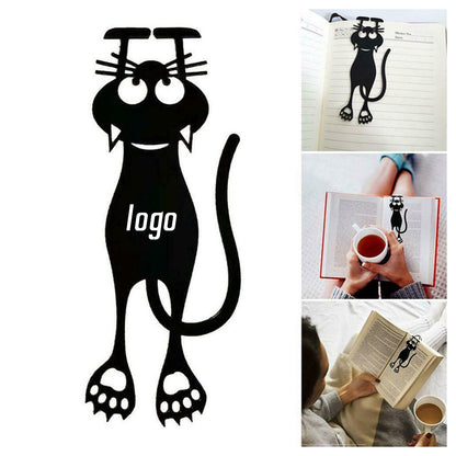 Cute Book Marker Black Cat - Black