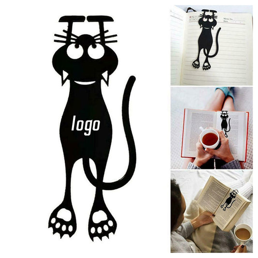 Cute Book Marker Black Cat - Black