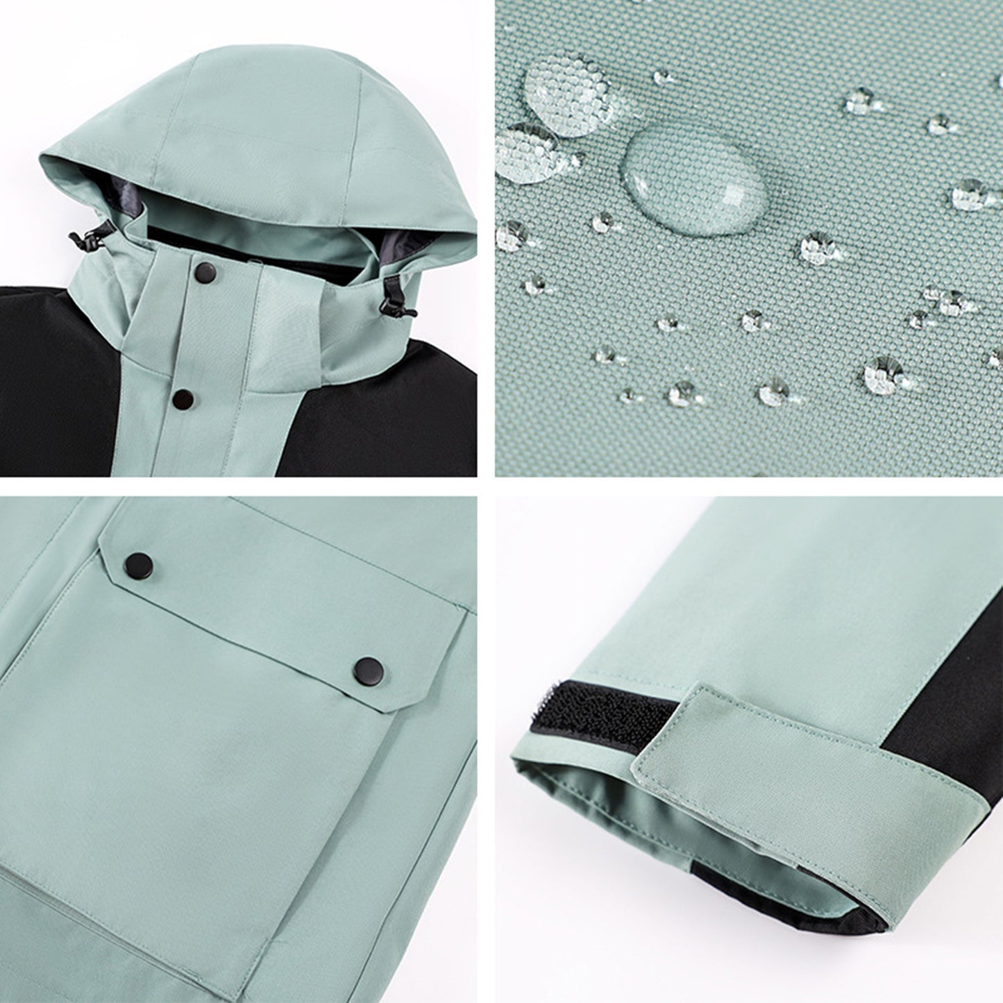 Winter Hardshell Jacket Waterproof Coat MOQ 3PCS - Black