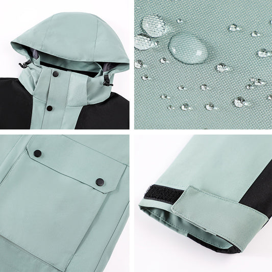 Winter Hardshell Jacket Waterproof Coat MOQ 3PCS - Black