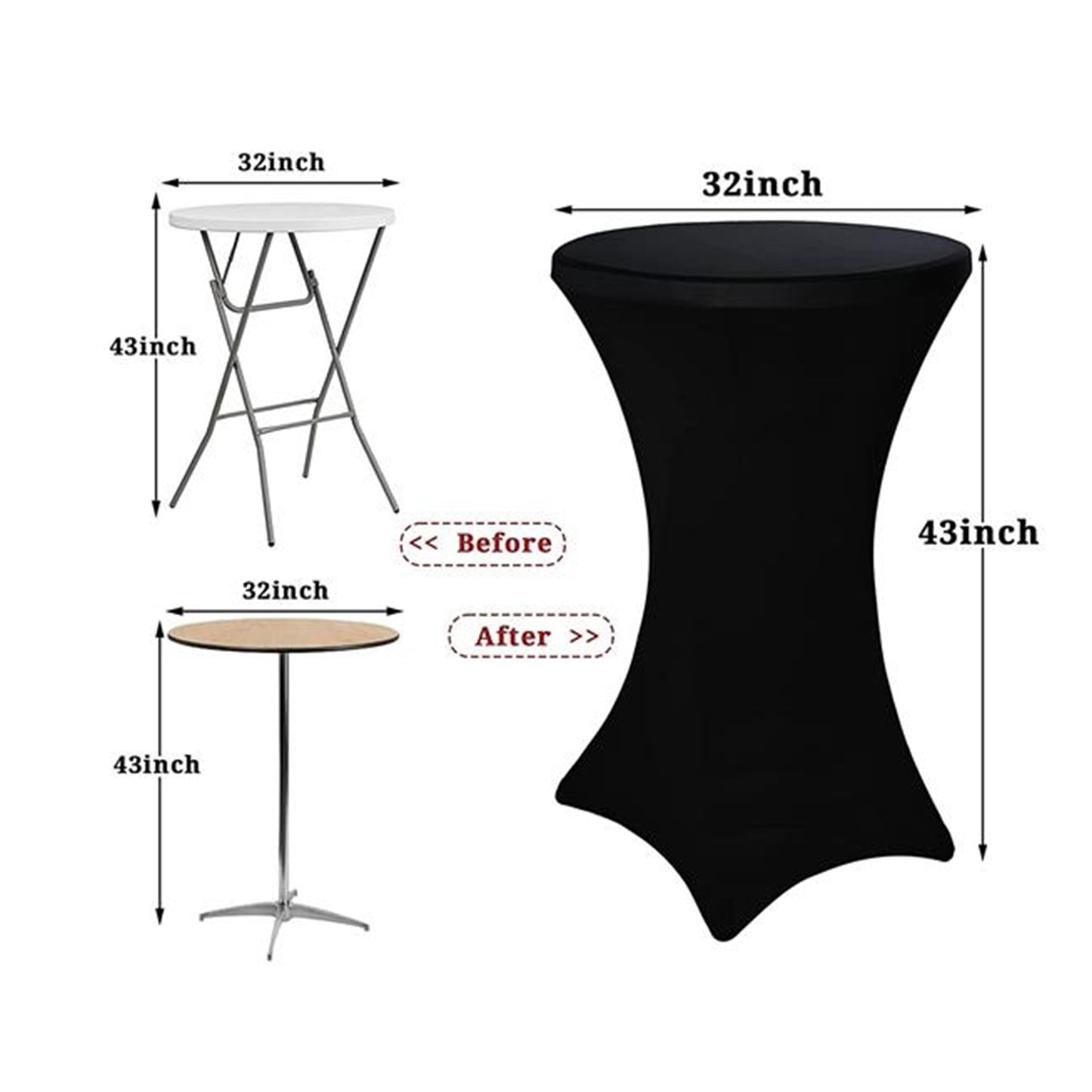 32" Round Stretch Table Cover - Custom
