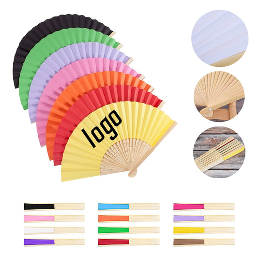 Foladble Paper Bamboo Fan - Black