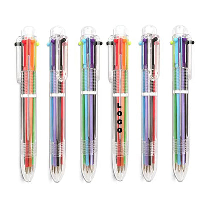 6 Colors Transparent Ballpoint Pen - Clear