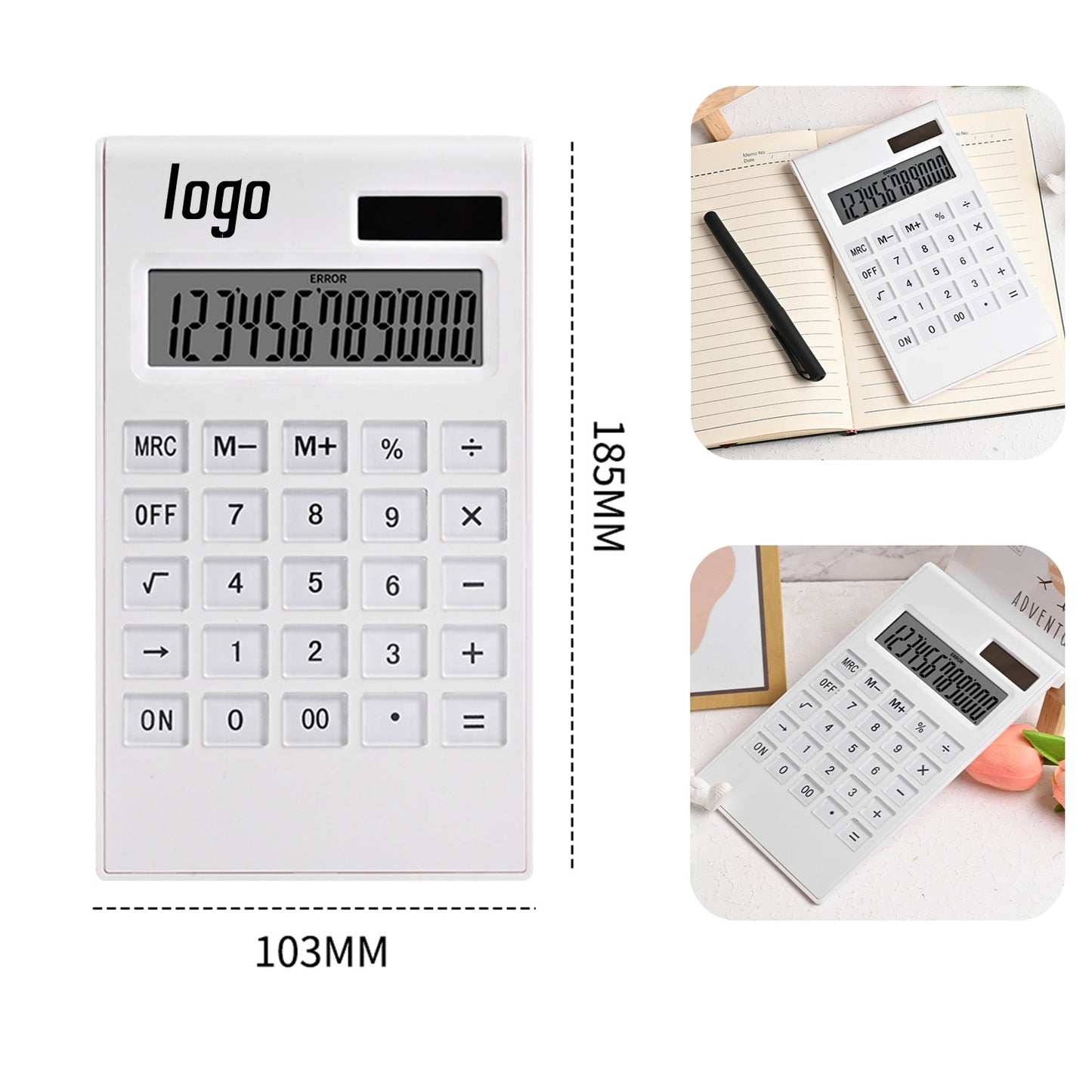 Desktop Calculator 12 Digit Solar Energy - White