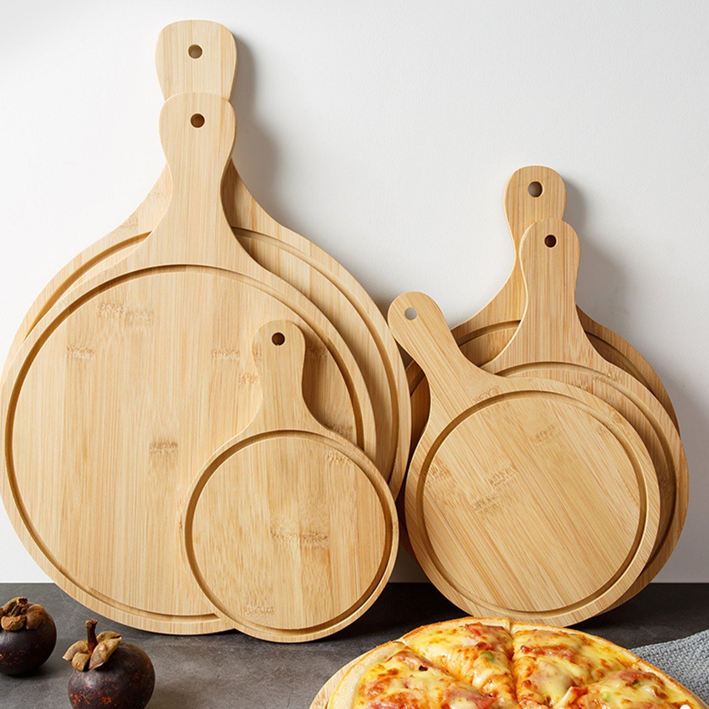 Round Bamboo Cheese Paddle Board - Natural