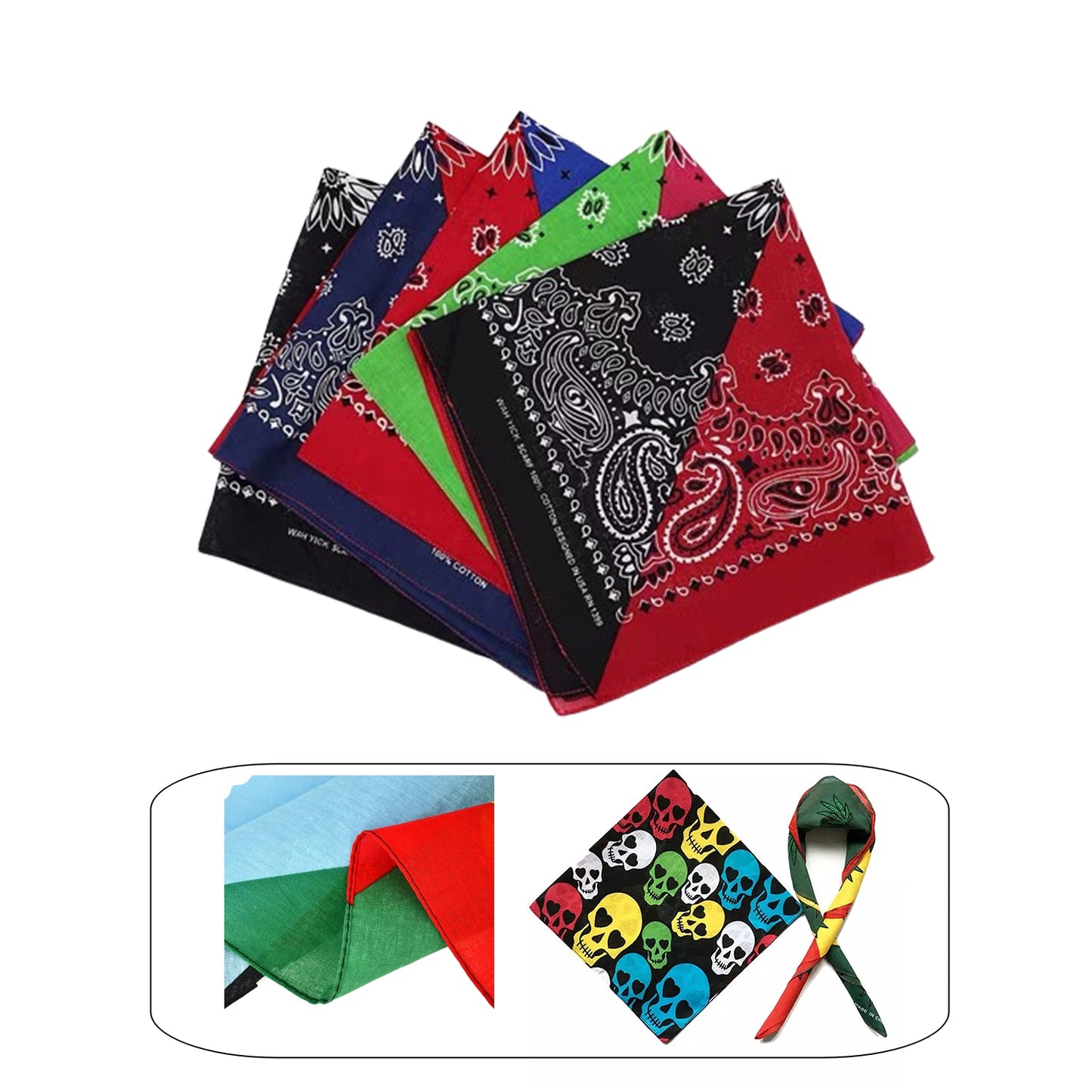 Square Cotton Bandana Scarf - Custom