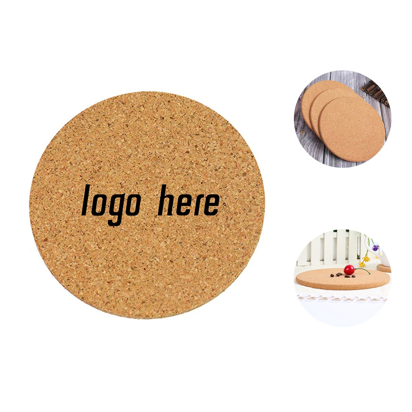 Absorbent Cork Coaster MOQ 100PCS - Natural