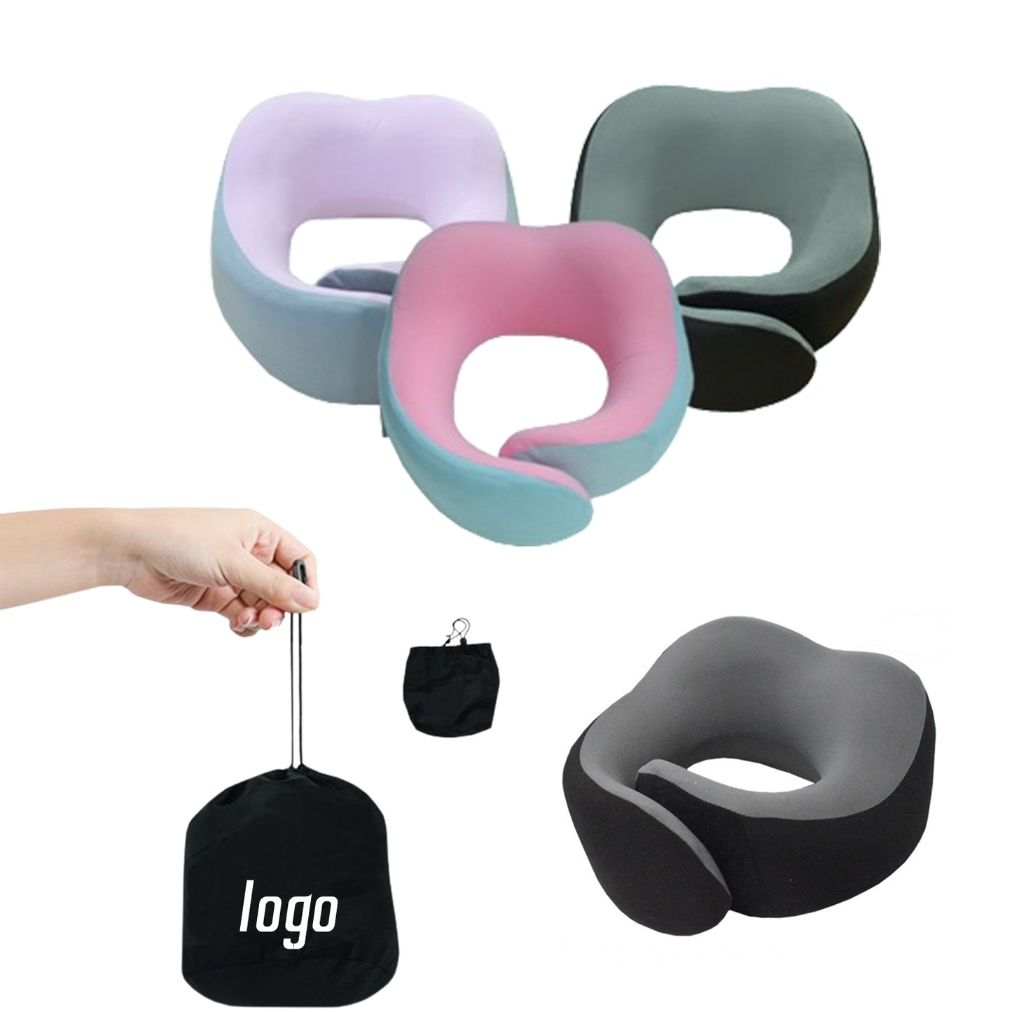 Travel Neck Pillow MOQ 10PCS - Gray-purple