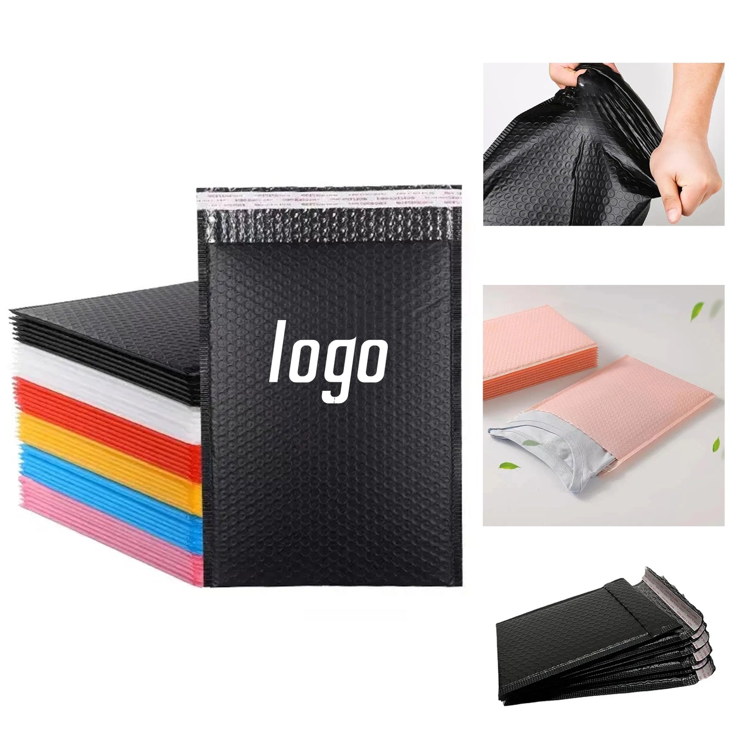 6" x 10" Padded Envelopes Shipping Bag - Black