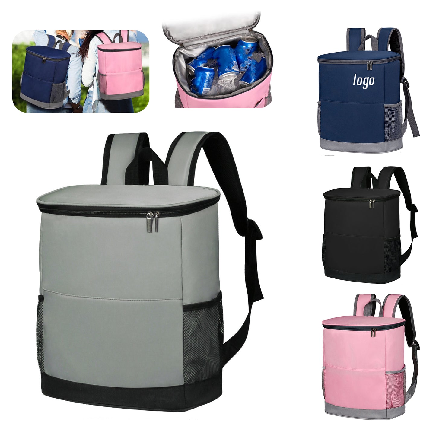 Insulated Backpack Cooler MOQ 20PCS - Black