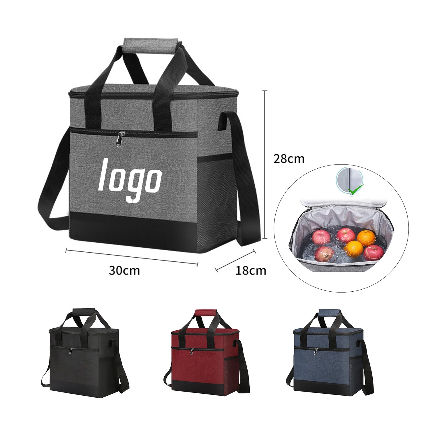 Insulated Lunch Bag Soft Cooler Tote MOQ 20 - Black