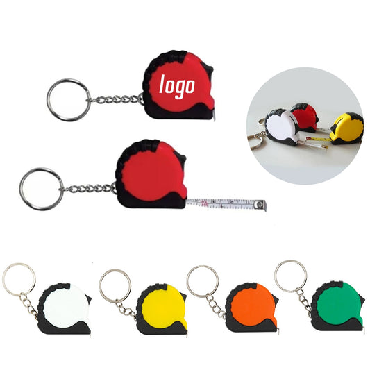 Mini Tape Measure with Keychain - Yellow