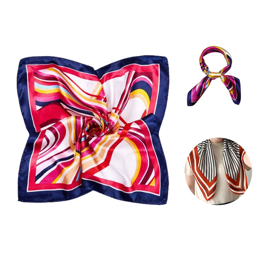 Soft Imitated Silk Square Scarf - White