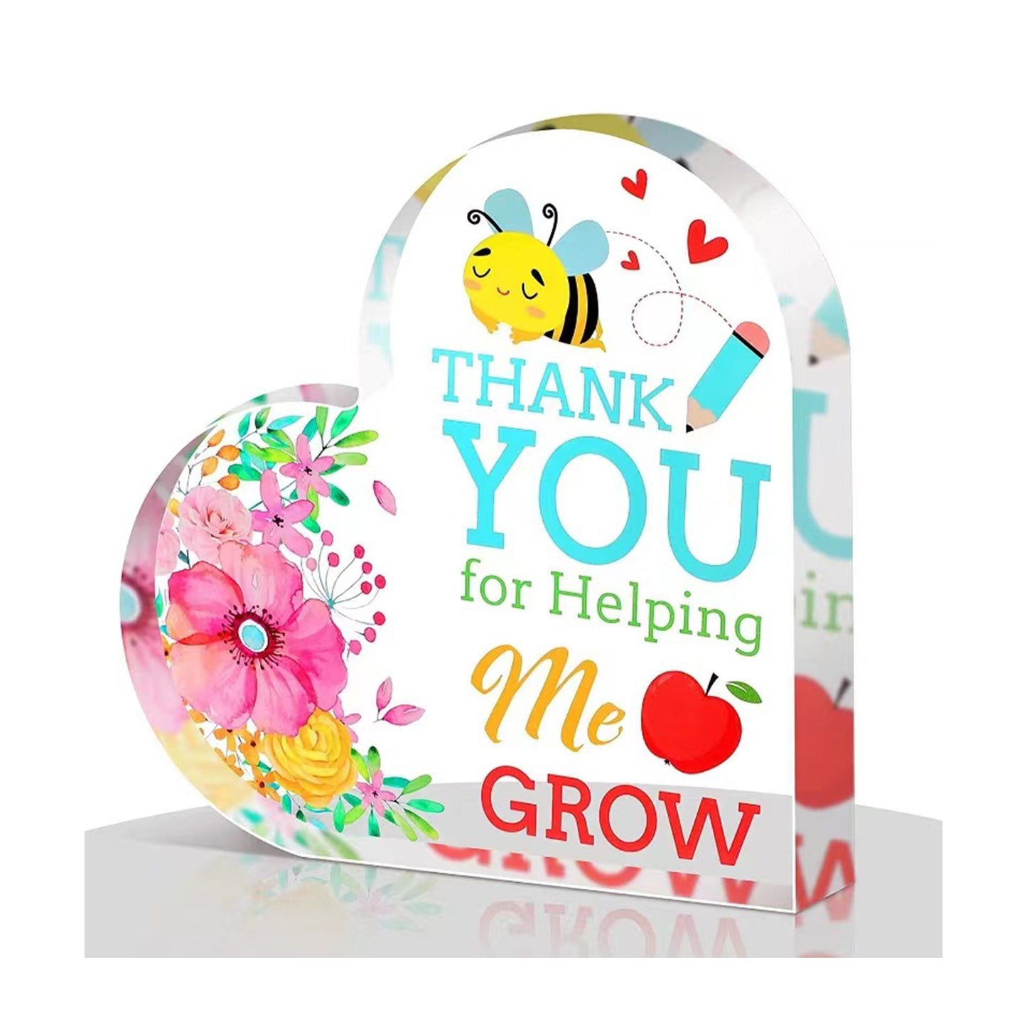 Acrylic Heart Shaped Paperweight MOQ 50PCS - Clear