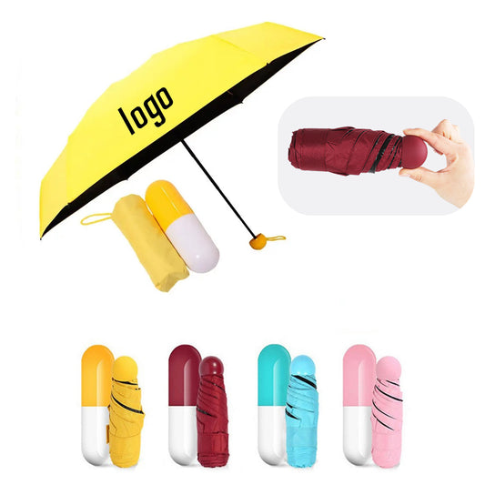 Portable Ultra Mini Capsule Umbrella - Yellow