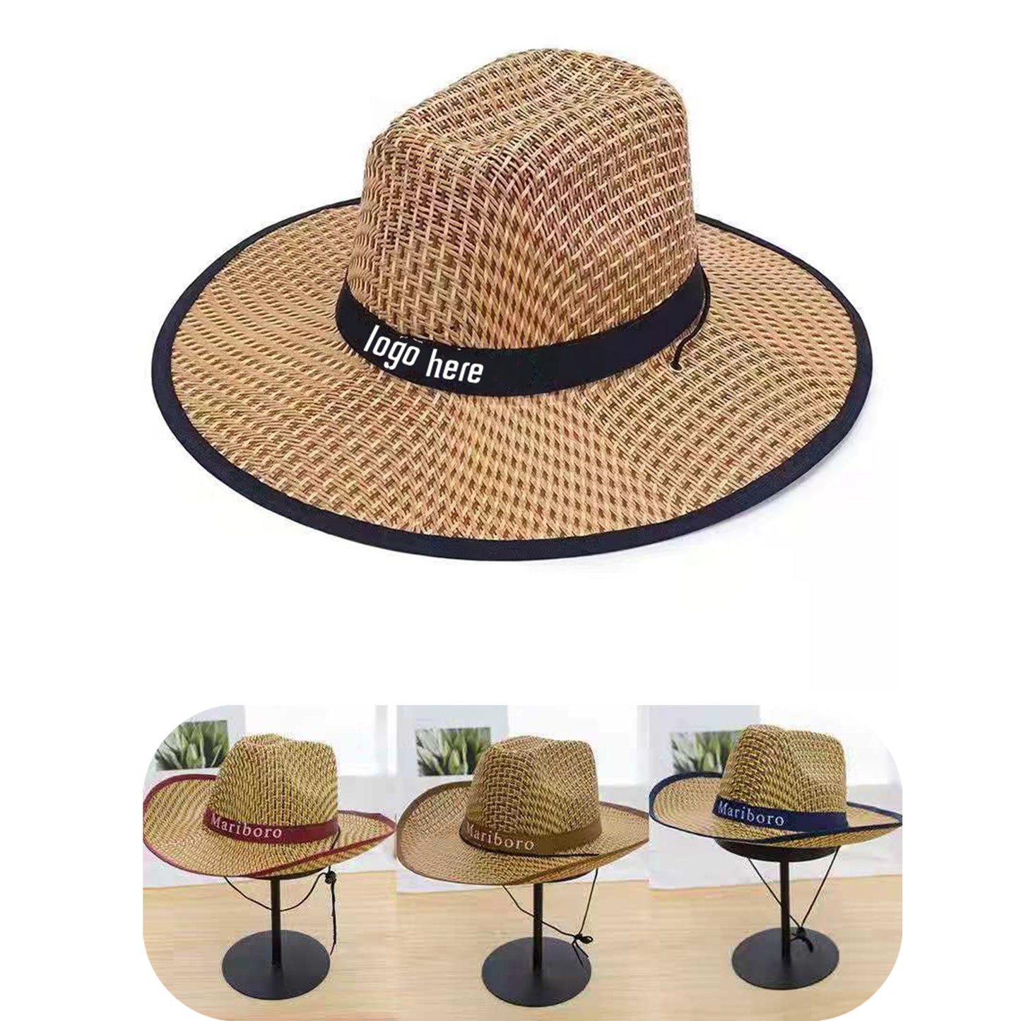 Cowboy Straw Hat - Red