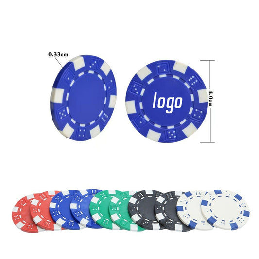 11.5 gram ABS Poker Chip with 6 Stripes - Black