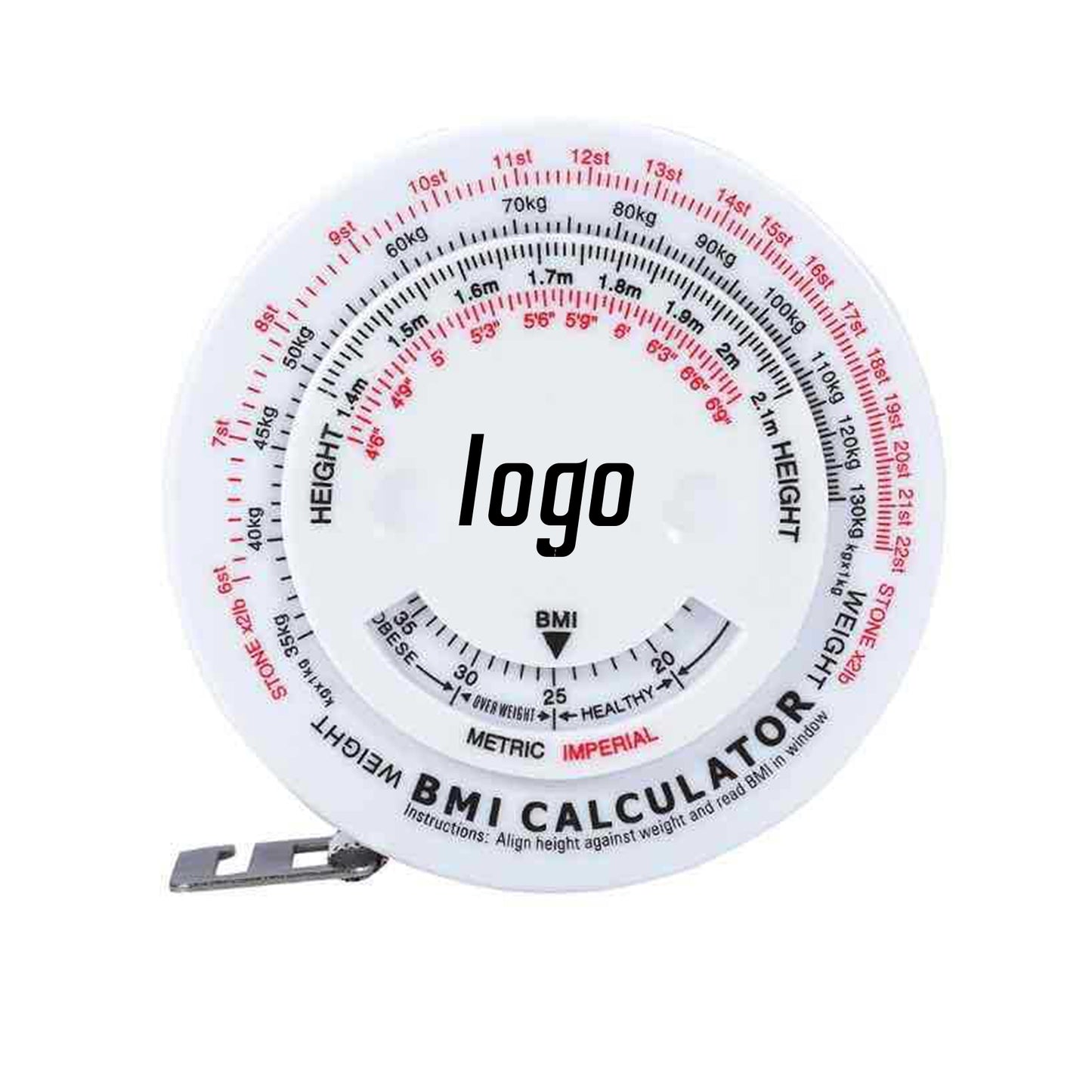 Professional BMI Measure Tape MOQ 50 - White