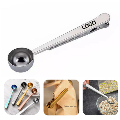 Multifunctional Coffee Measuring Spoons With Clip - Gold
