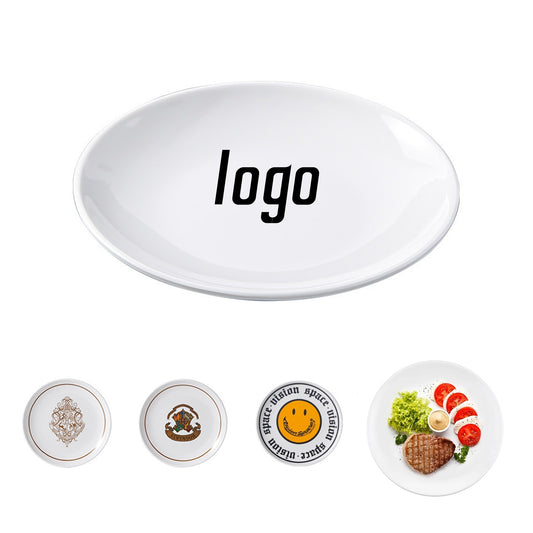 8 Inch Melamine Oval Plate - White