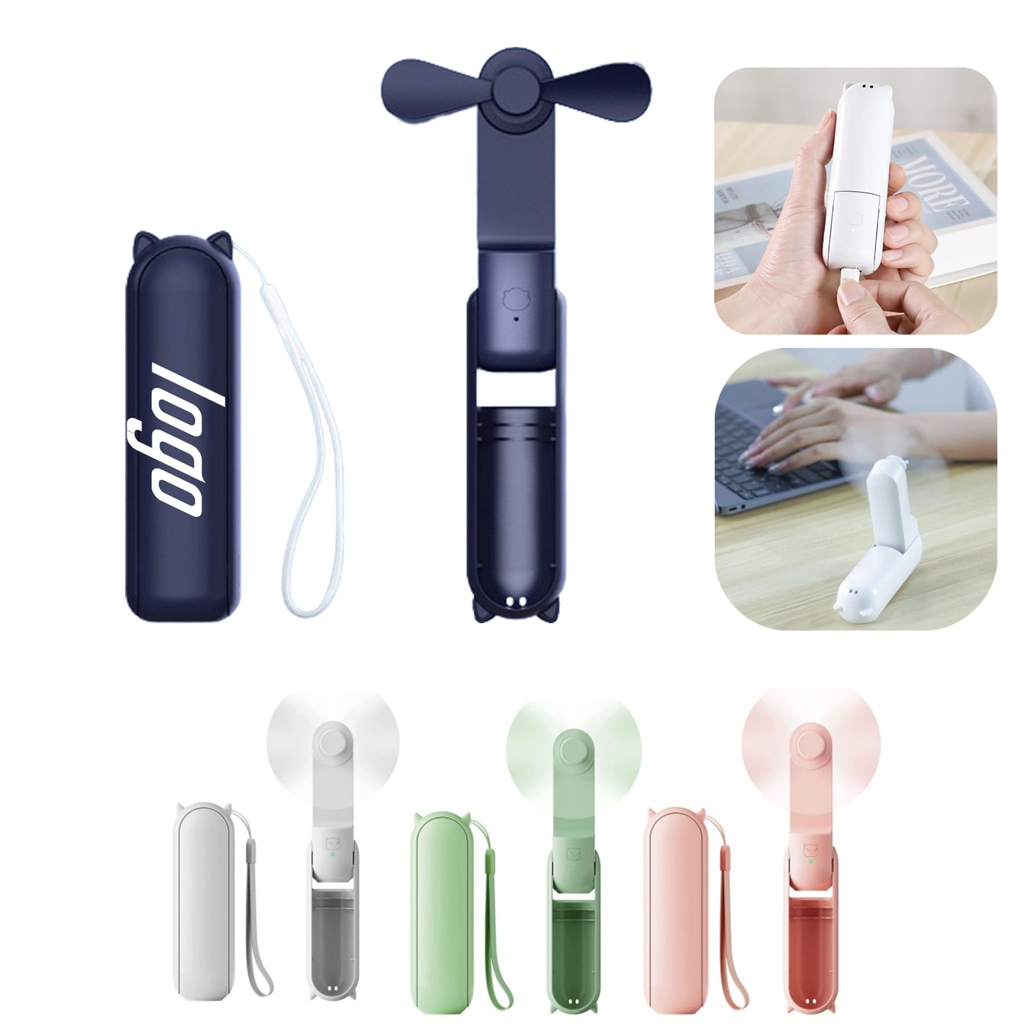 Handheld Fan W/ USB Rechargeable Battery