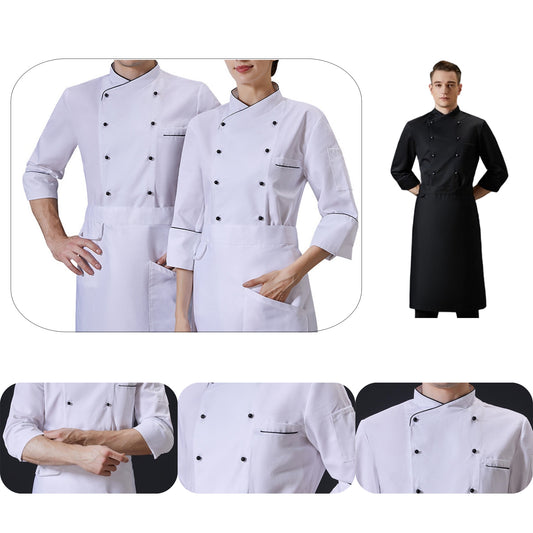 Unisex Chef Coat W/ Apron - White