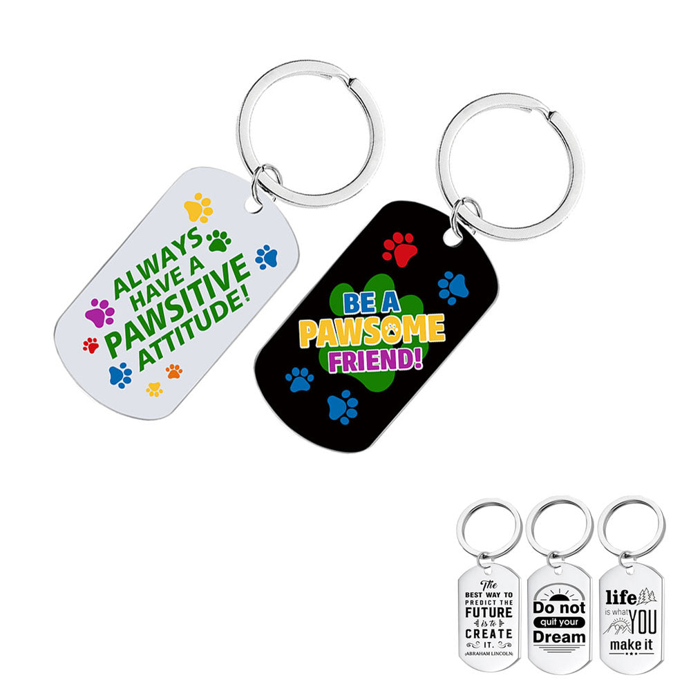 Engraved Custom Keychain - Black
