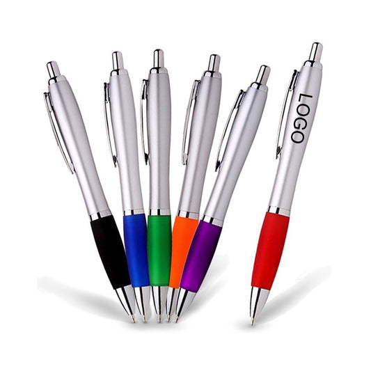 Ballpoint Pens With Rubber Grip - Blue