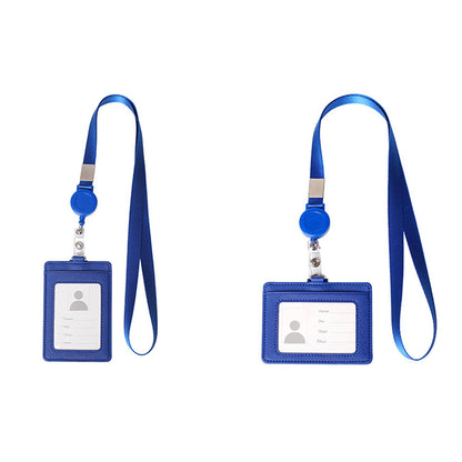 Leather Badge Holder with Lanyard
