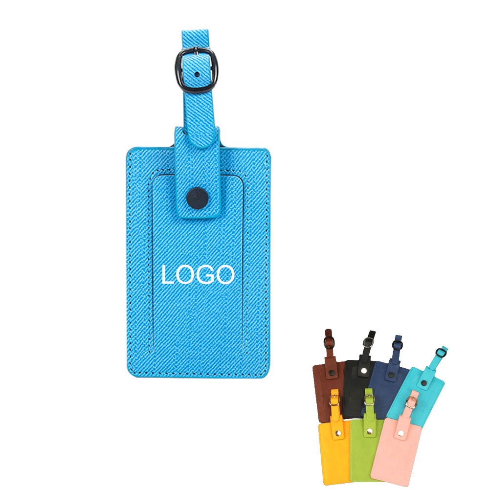 Fragolino Leather Luggage Spotter Tag - Blue