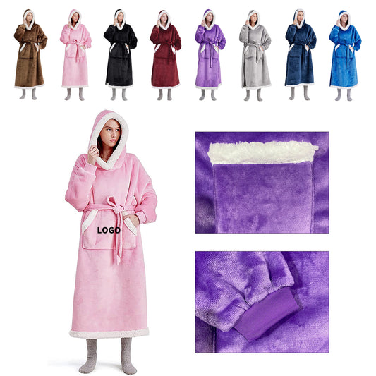 Adjustable Hooded Blanket - Wine Red