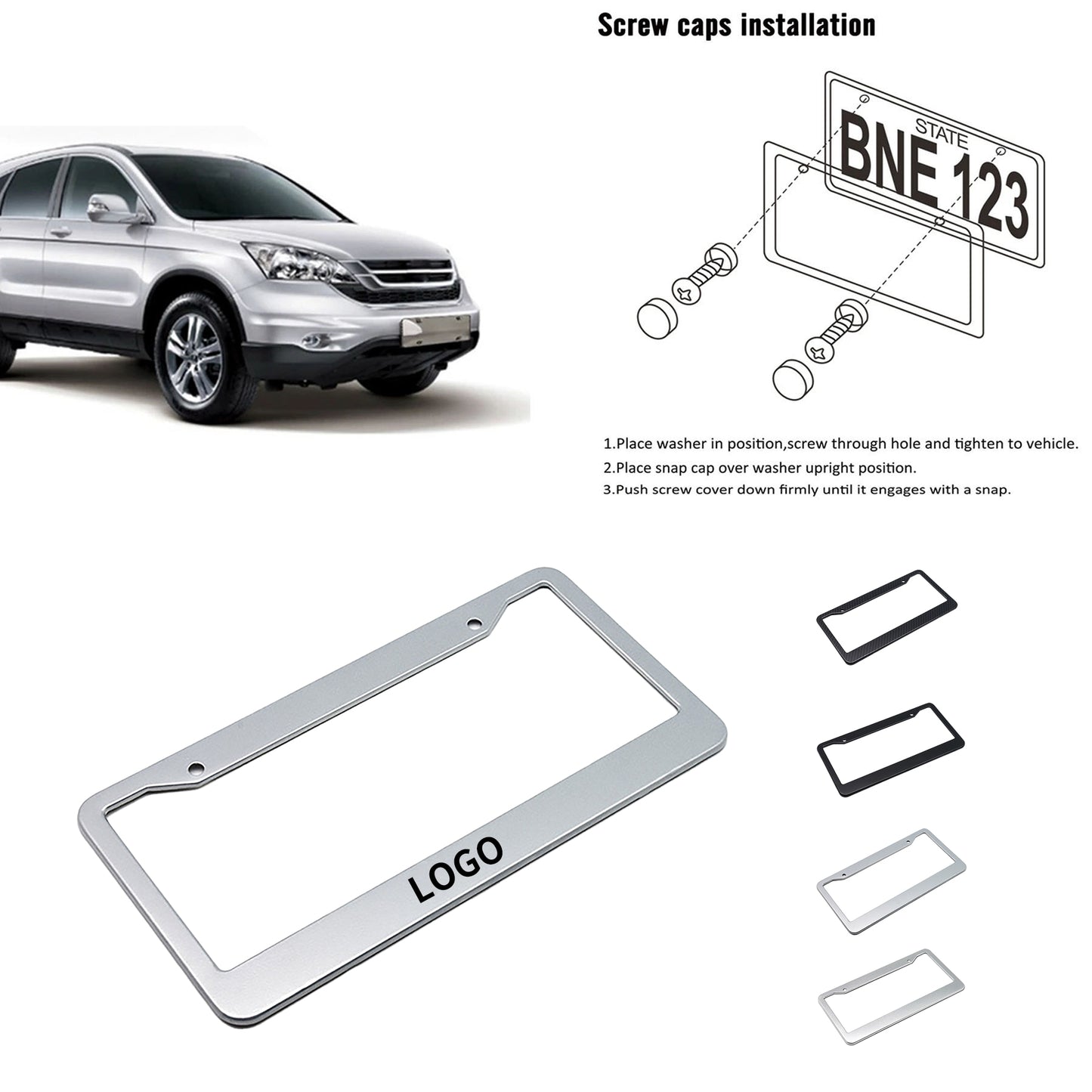 Stainless Steel License Plate Frame - Black
