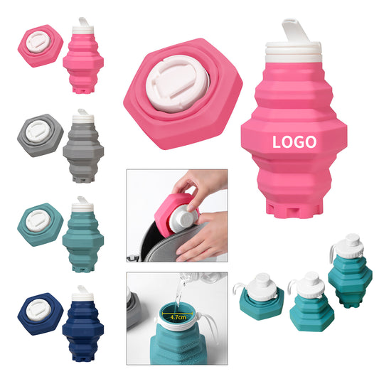 Space-Saving Collapsible Silicone Bottle - Pink