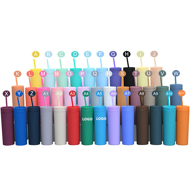 16OZ sealed straight straw cup - Black