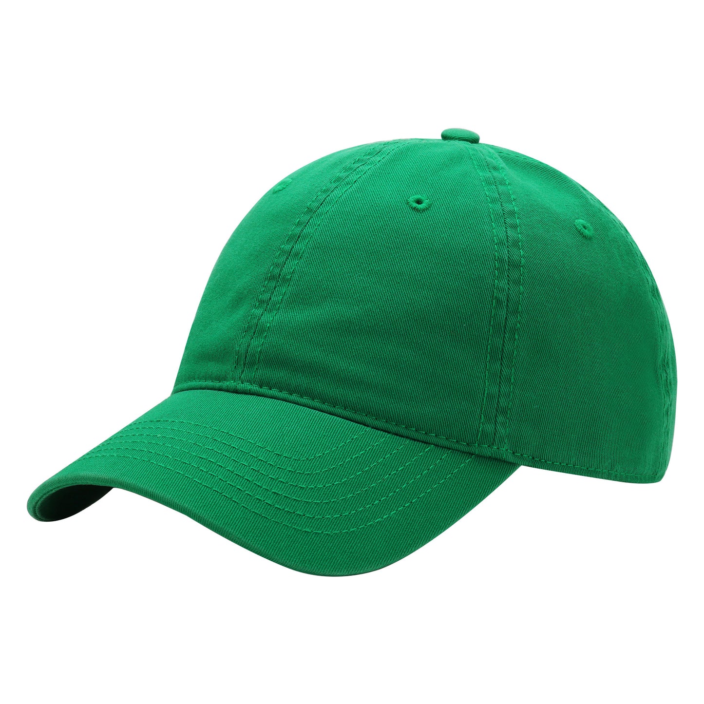 6 Panel Poly Twill Baseball Cap - Green