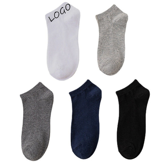 Custom Knit Cotton Ankle Athletic, Performance, and Sports Socks - Black