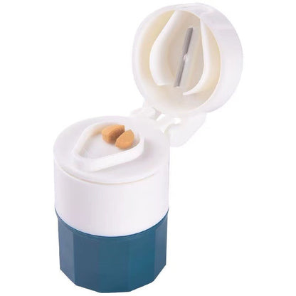 Cylindrical Plastic Pill Case Box w/Blade