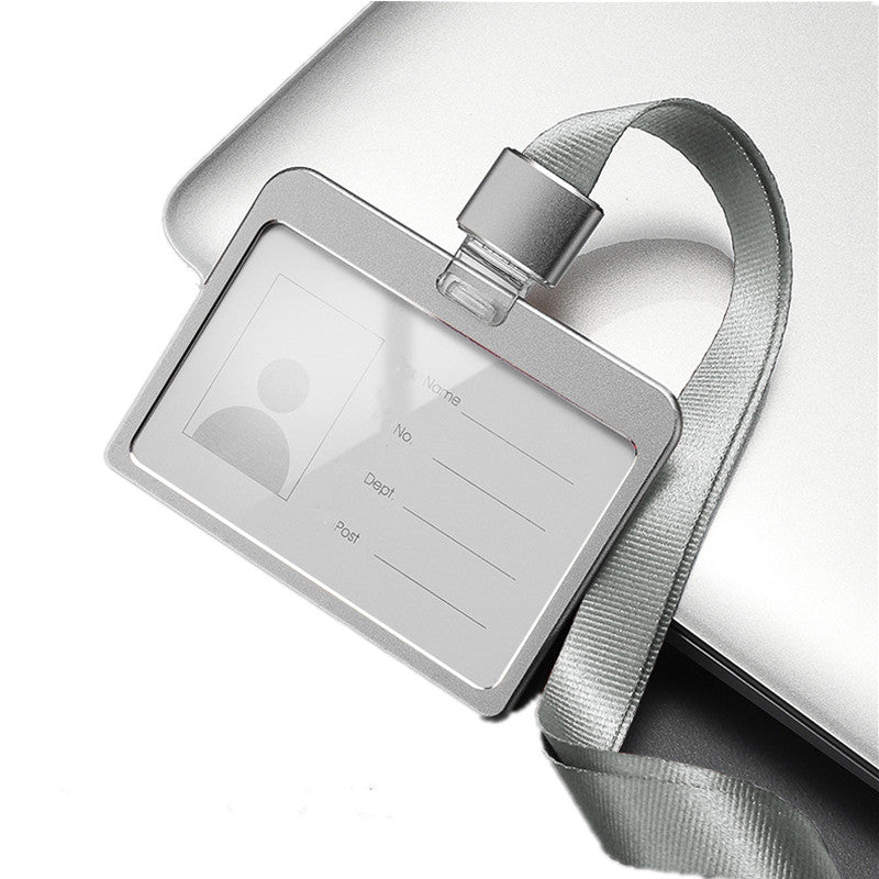 Aluminum Alloy Hard Card Sleeve w/Lanyard