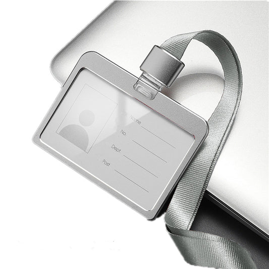 Aluminum Alloy Hard Card Sleeve w/Lanyard