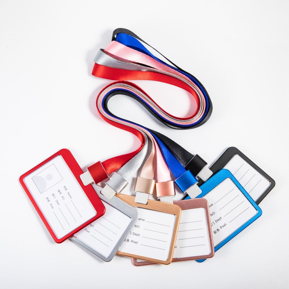 Aluminum Alloy Hard Card Sleeve w/Lanyard