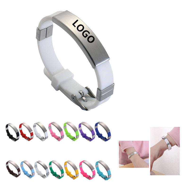 Stainless Steel Silicone Bracelet - White
