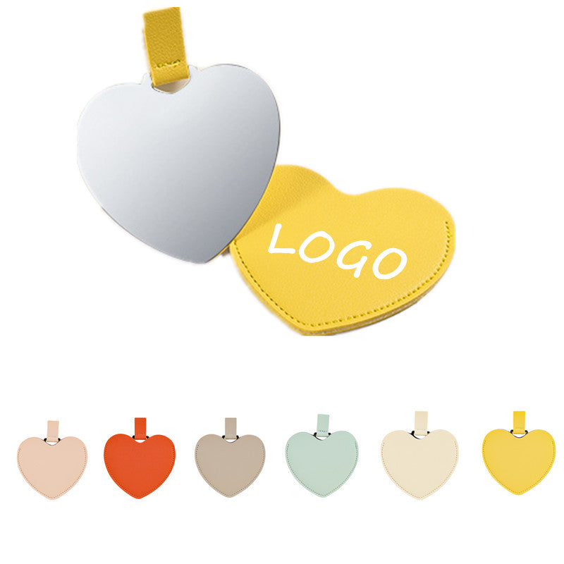 Shatterproof Stainless Steel Cosmetic Mirror With PU Leather Cover - White