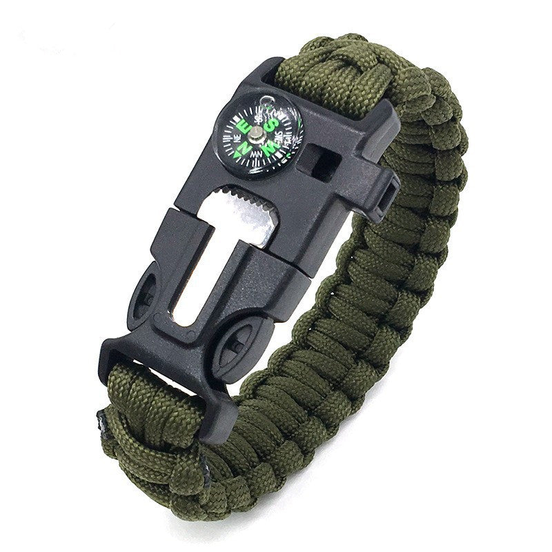 Multi functional outdoor survival bracelet - Black