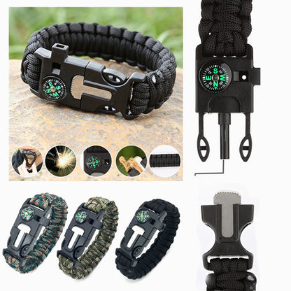 Multi functional outdoor survival bracelet - Black