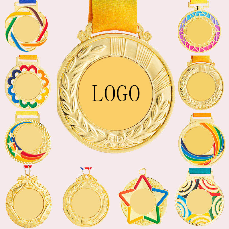 Metal Medal Medallion - Golden